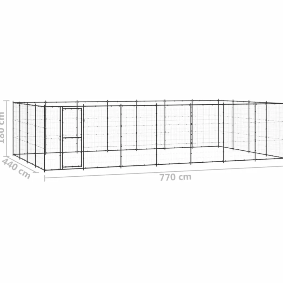 MAISON EXCLUSIVE - Chenil d'extérieur pour chiens acier 33,88 m²
