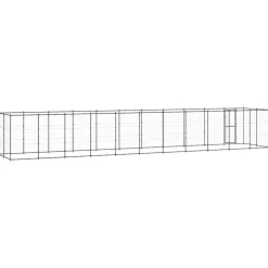 MAISON EXCLUSIVE - Chenil d'extérieur pour chiens acier 26,62 m²