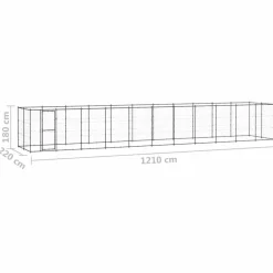 MAISON EXCLUSIVE - Chenil d'extérieur pour chiens acier 26,62 m²