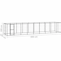 MAISON EXCLUSIVE - Chenil d'extérieur pour chiens acier 21,78 m²
