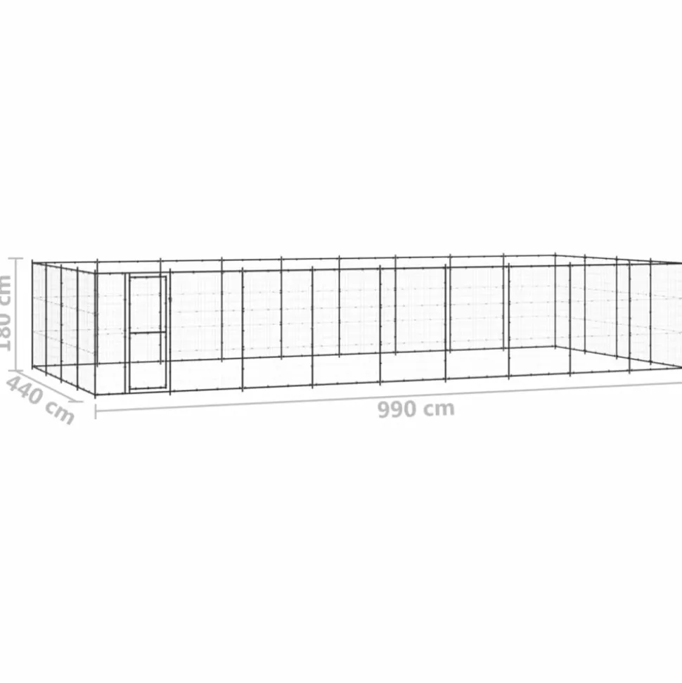 MAISON EXCLUSIVE - Chenil d'extérieur pour chiens acier 43,56 m²