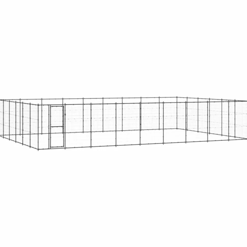 MAISON EXCLUSIVE - Chenil d'extérieur pour chiens acier 65,34 m²