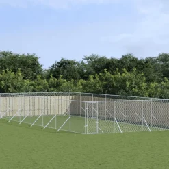 MAISON EXCLUSIVE - Chenil d'extérieur pour chiens argenté 6x14x2 m acier galvanisé