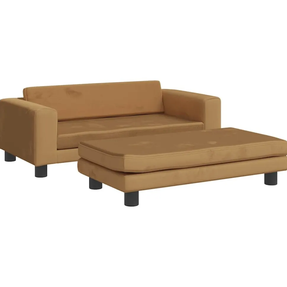 MAISON EXCLUSIVE - Lit pour chien avec extension marron 100x50x30 cm velours
