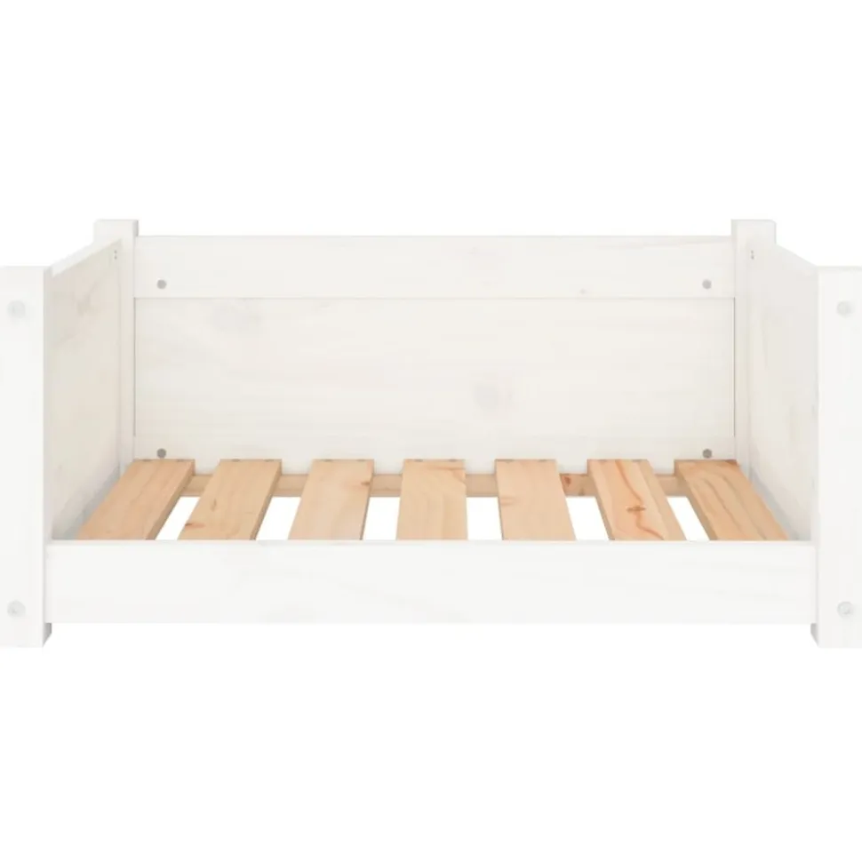 MAISON EXCLUSIVE - Lit pour chien blanc 65,5x50,5x28 cm bois de pin solide