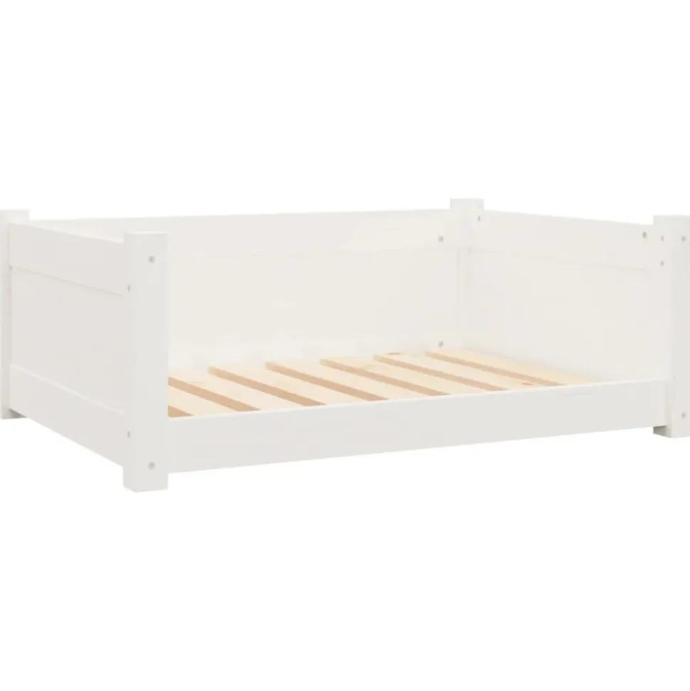 MAISON EXCLUSIVE - Lit pour chien blanc 75,5x55,5x28 cm bois de pin solide