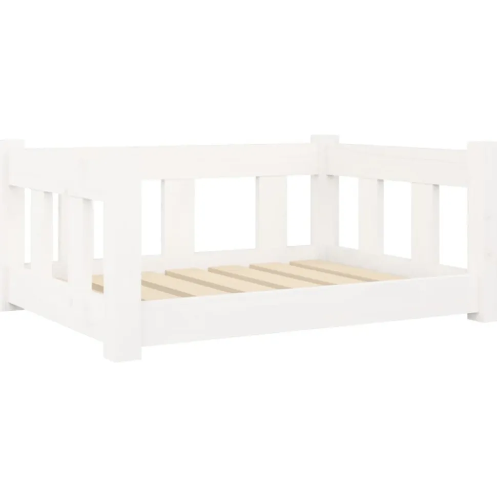 MAISON EXCLUSIVE - Lit pour chien blanc 65,5x50,5x28 cm bois de pin solide
