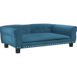 MAISON EXCLUSIVE - Lit pour chien bleu 95x55x30 cm velours