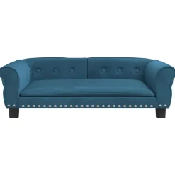 MAISON EXCLUSIVE - Lit pour chien bleu 95x55x30 cm velours