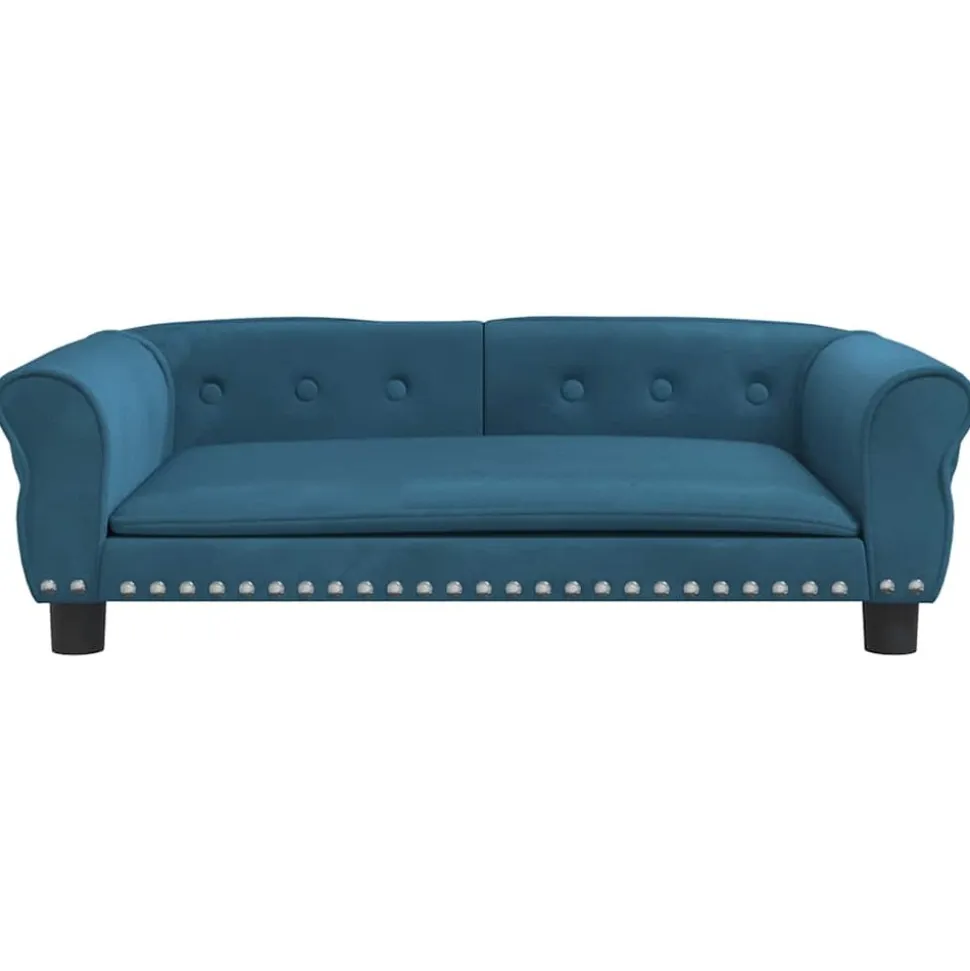MAISON EXCLUSIVE - Lit pour chien bleu 95x55x30 cm velours