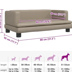 MAISON EXCLUSIVE - Lit pour chien cappuccino 80x45x30 cm similicuir