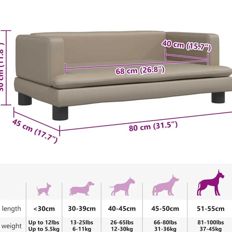 MAISON EXCLUSIVE - Lit pour chien cappuccino 80x45x30 cm similicuir