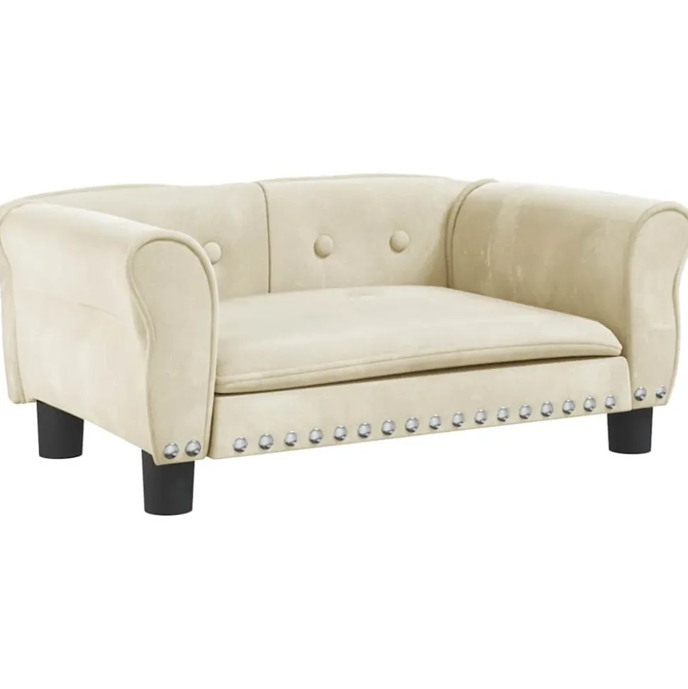MAISON EXCLUSIVE - Lit pour chien crème 70x45x30 cm velours