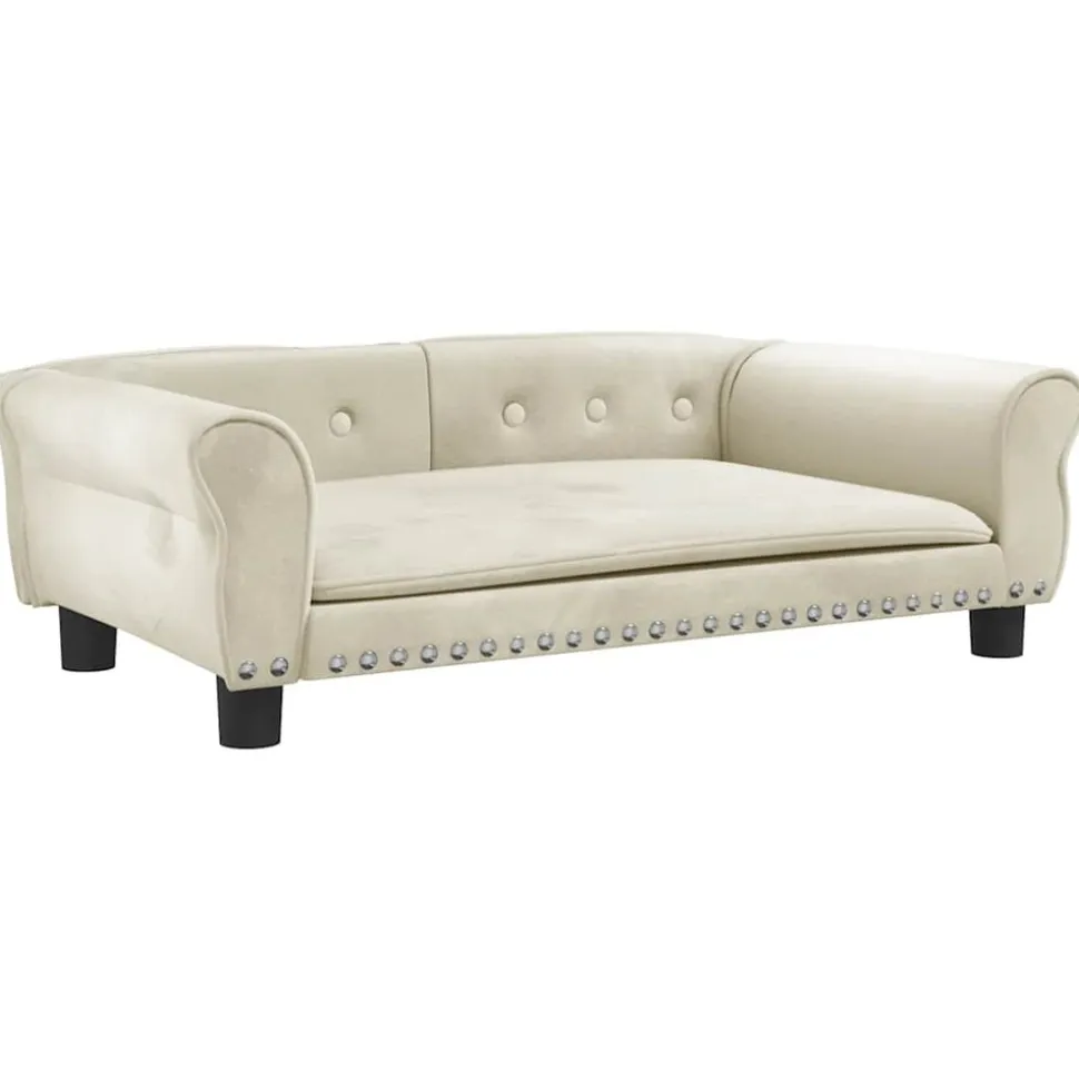 MAISON EXCLUSIVE - Lit pour chien crème 95x55x30 cm velours