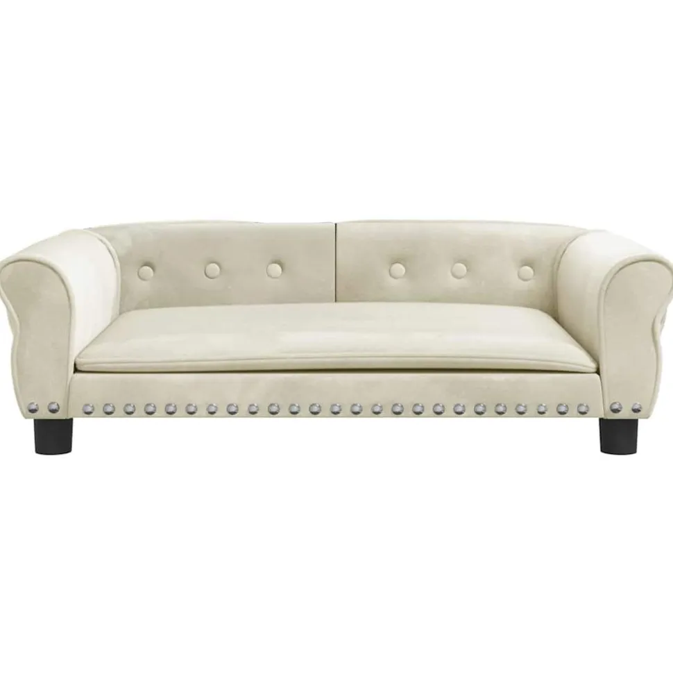 MAISON EXCLUSIVE - Lit pour chien crème 95x55x30 cm velours