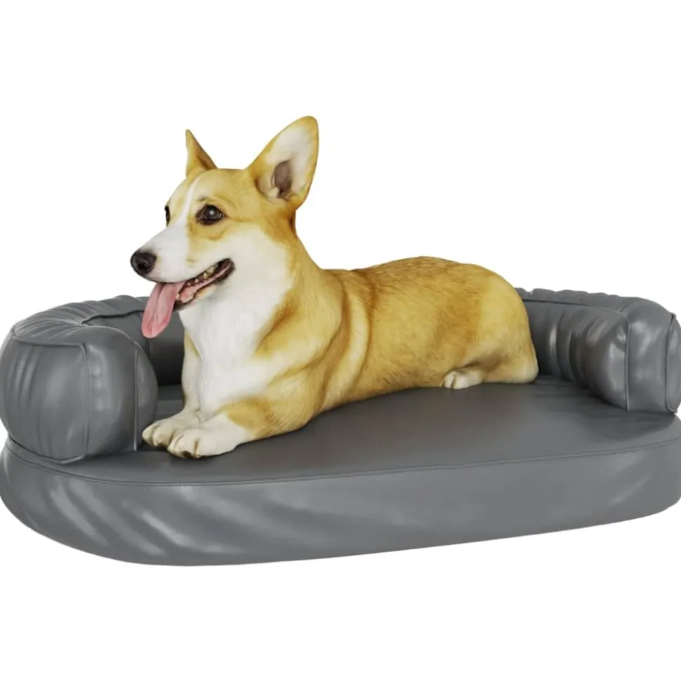 MAISON EXCLUSIVE - Lit pour chien ergonomique mousse gris 75x53 cm similicuir