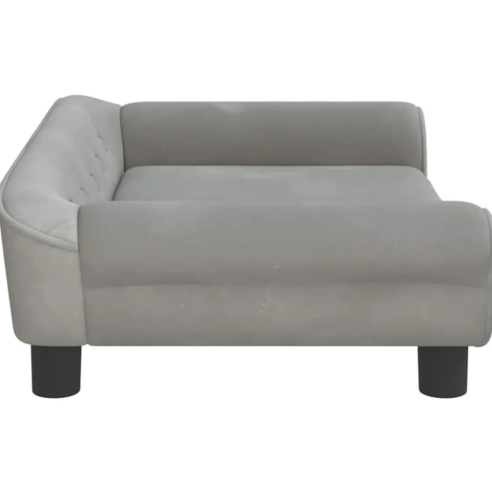MAISON EXCLUSIVE - Lit pour chien gris clair 70x48x22 cm velours