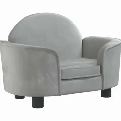 MAISON EXCLUSIVE - Lit pour chien gris clair 66x40x45 cm velours