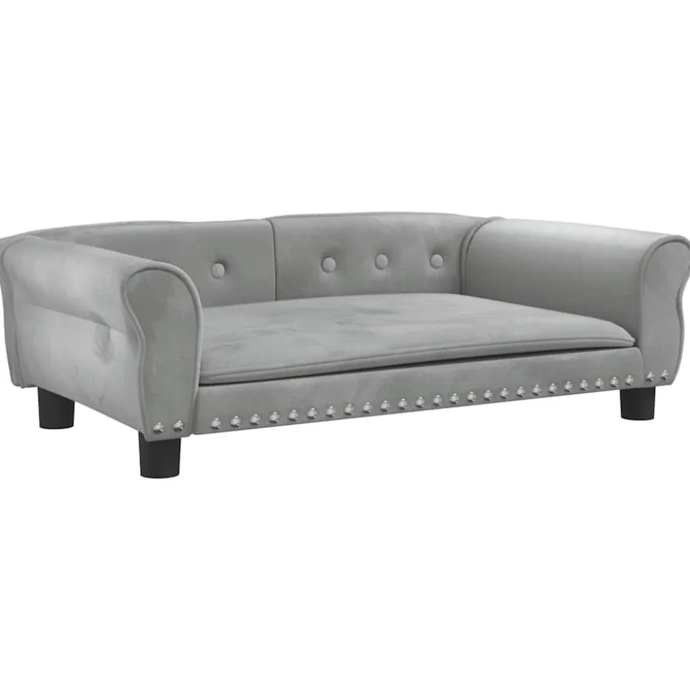 MAISON EXCLUSIVE - Lit pour chien gris clair 95x55x30 cm velours