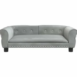 MAISON EXCLUSIVE - Lit pour chien gris clair 95x55x30 cm velours