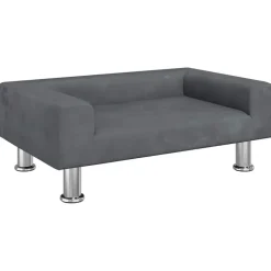 MAISON EXCLUSIVE - Lit pour chien gris foncé 70x45x26,5 cm velours
