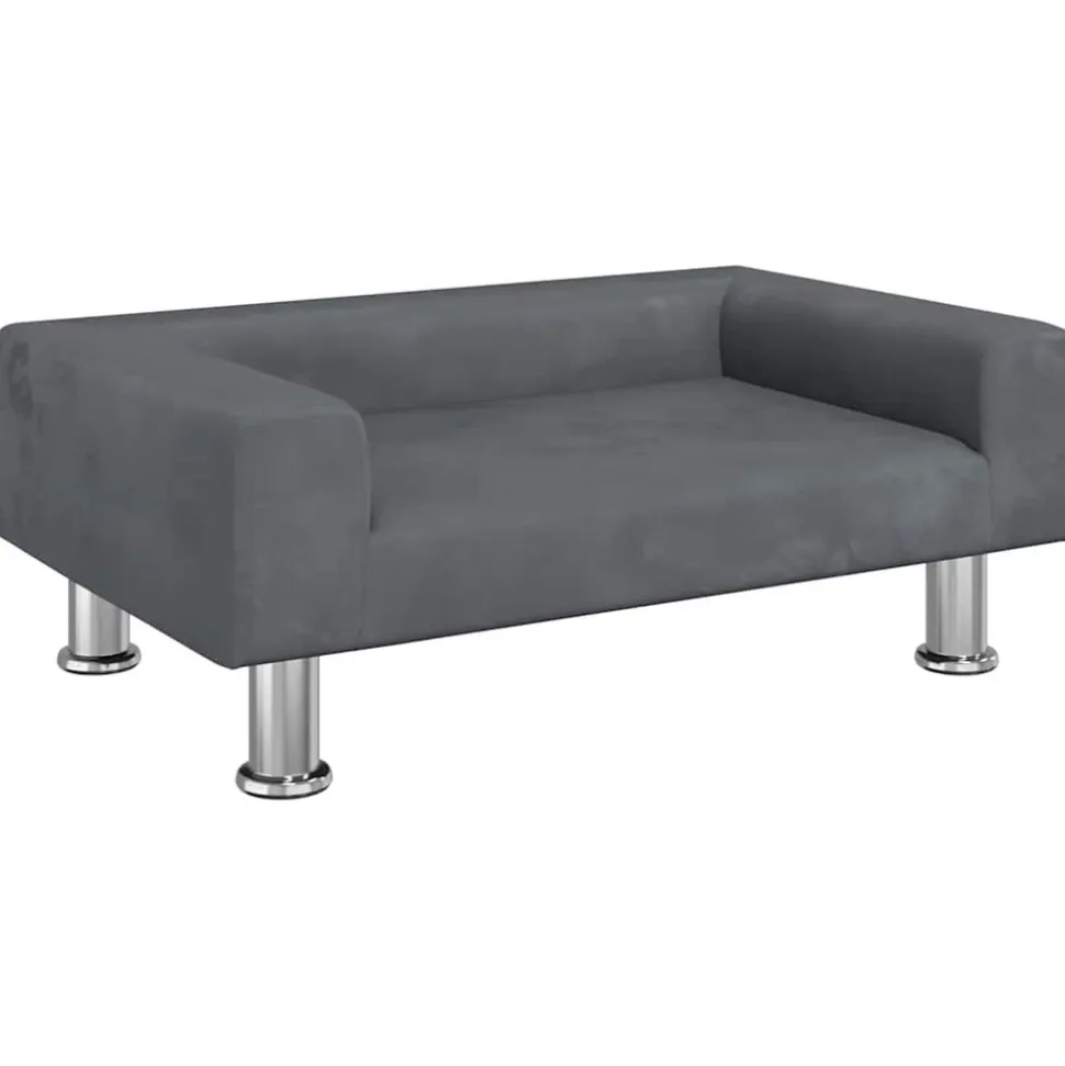MAISON EXCLUSIVE - Lit pour chien gris foncé 70x45x26,5 cm velours