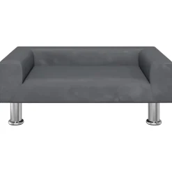 MAISON EXCLUSIVE - Lit pour chien gris foncé 70x45x26,5 cm velours