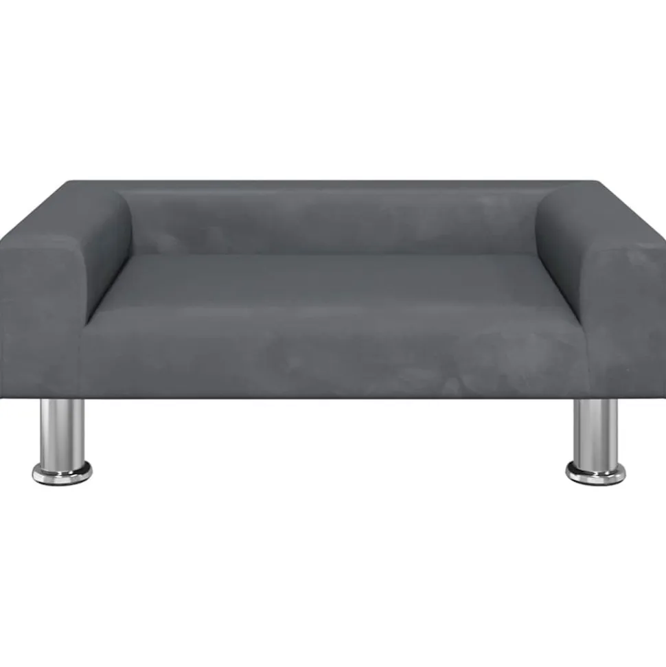 MAISON EXCLUSIVE - Lit pour chien gris foncé 70x45x26,5 cm velours
