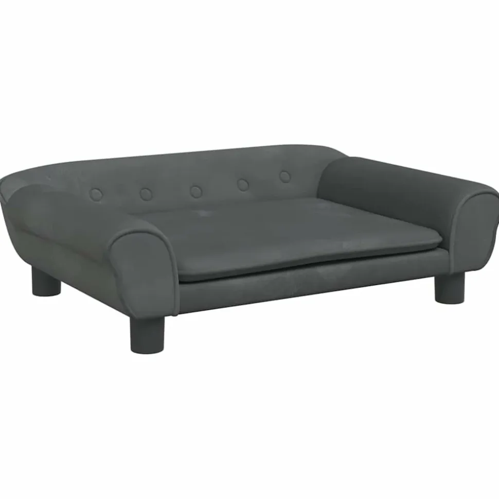 MAISON EXCLUSIVE - Lit pour chien gris foncé 70x48x22 cm velours