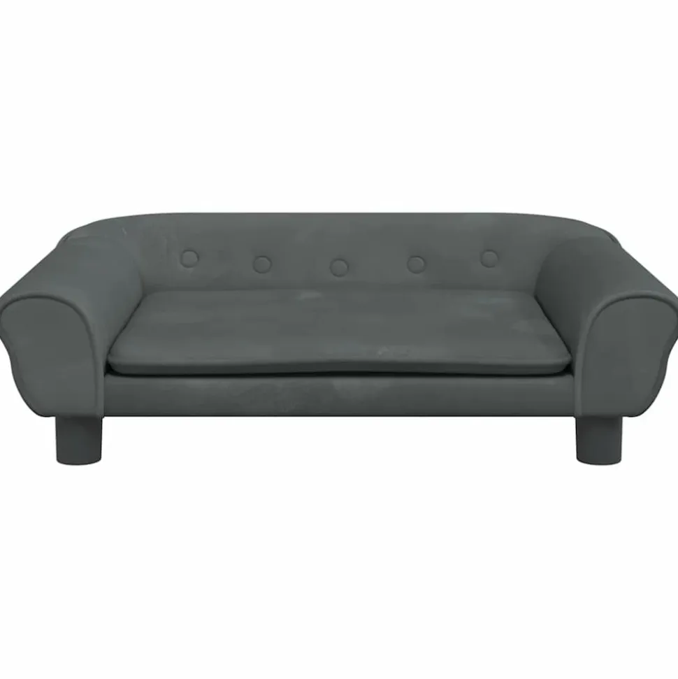 MAISON EXCLUSIVE - Lit pour chien gris foncé 70x48x22 cm velours