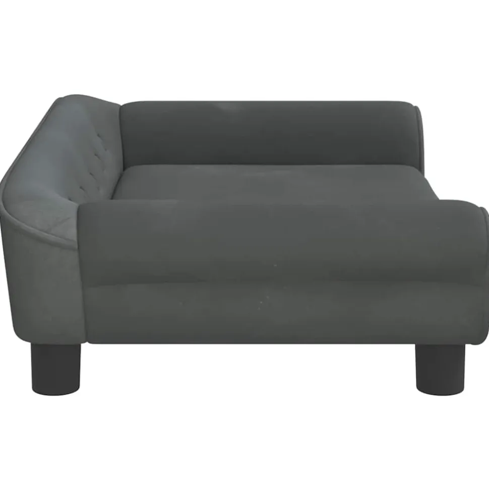 MAISON EXCLUSIVE - Lit pour chien gris foncé 70x48x22 cm velours