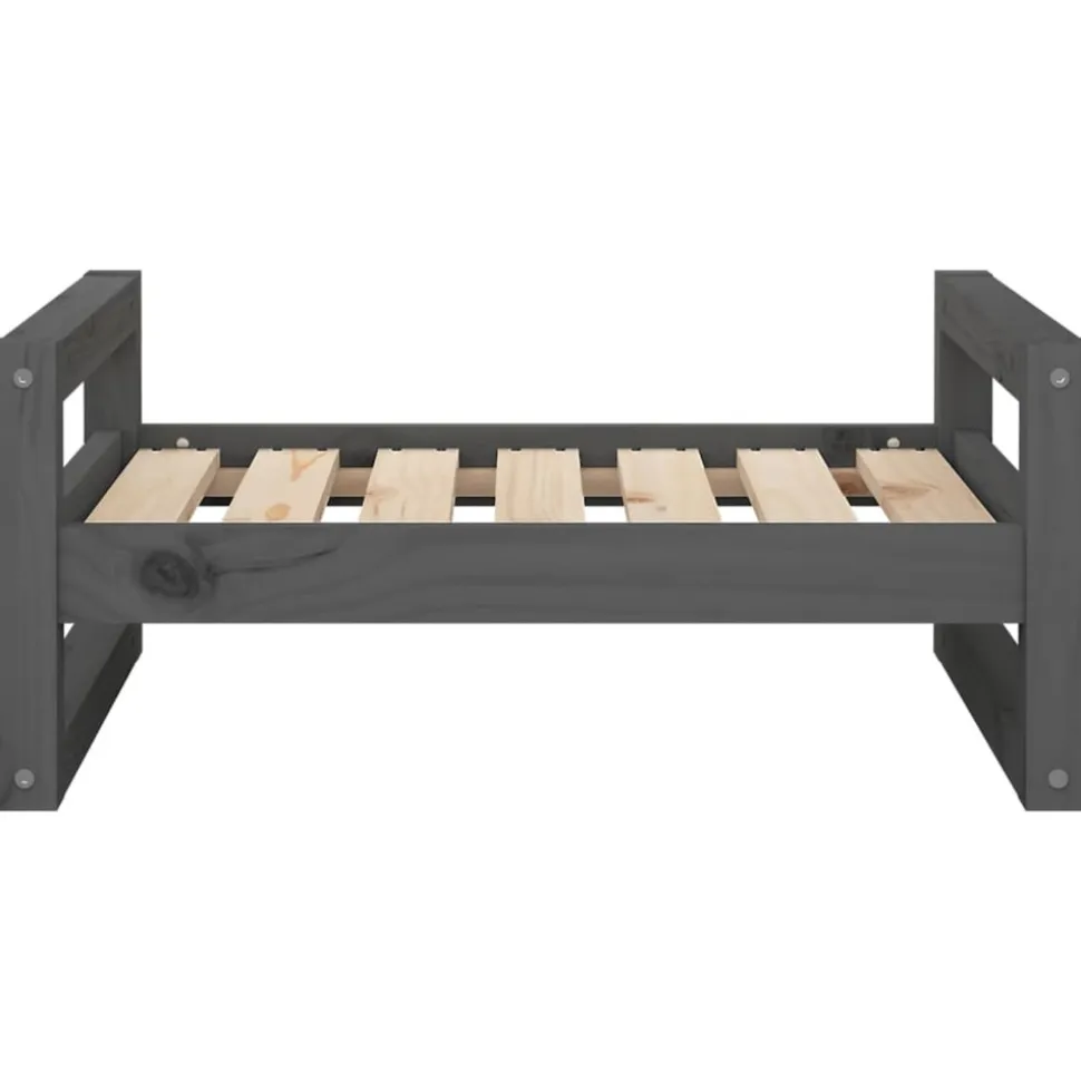 MAISON EXCLUSIVE - Lit pour chien gris 65,5x50,5x28 cm bois de pin solide