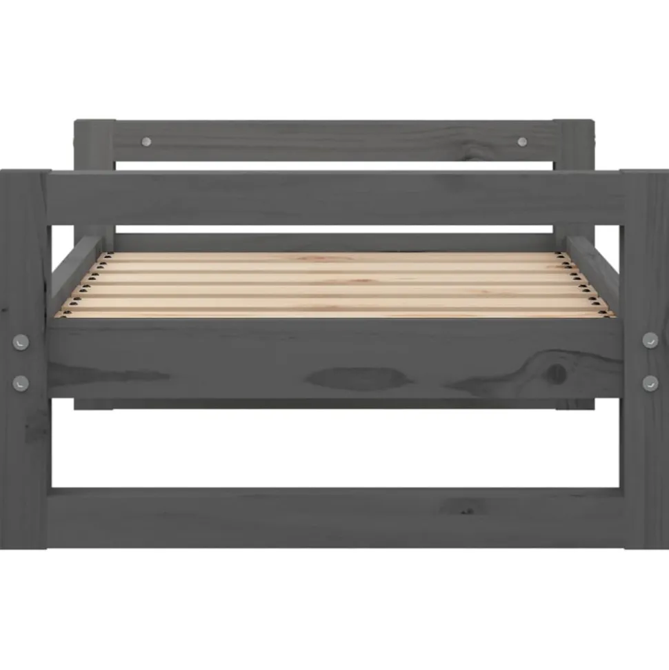 MAISON EXCLUSIVE - Lit pour chien gris 65,5x50,5x28 cm bois de pin solide