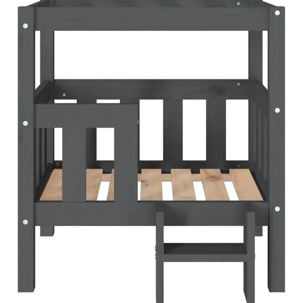 MAISON EXCLUSIVE - Lit pour chien gris 65,5x50,5x70 cm bois de pin solide