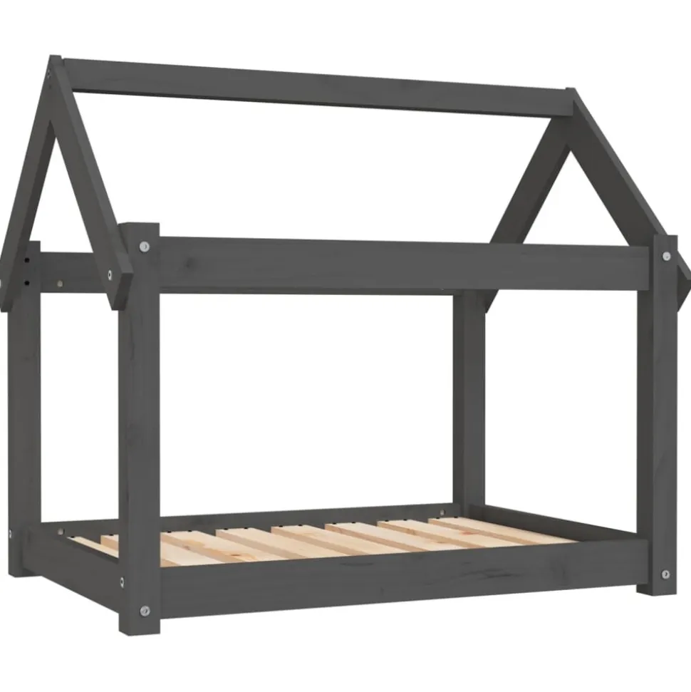 MAISON EXCLUSIVE - Lit pour chien gris 81x60x70 cm bois de pin solide