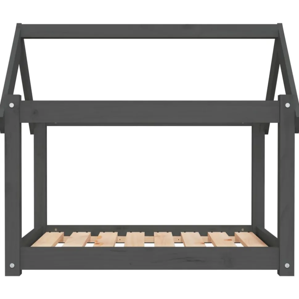 MAISON EXCLUSIVE - Lit pour chien gris 81x60x70 cm bois de pin solide
