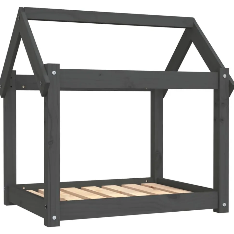 MAISON EXCLUSIVE - Lit pour chien gris 71x55x70 cm bois de pin solide