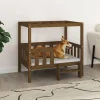 MAISON EXCLUSIVE - Lit pour chien marron miel 95,5x73,5x90 cm bois de pin solide