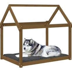 MAISON EXCLUSIVE - Lit pour chien marron miel 111x80x100 cm bois de pin solide