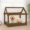 MAISON EXCLUSIVE - Lit pour chien marron miel 81x60x70 cm bois de pin solide