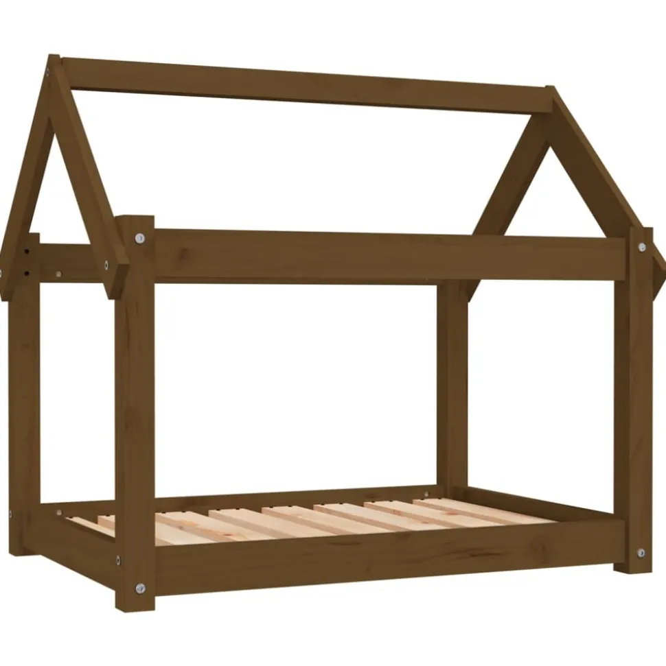 MAISON EXCLUSIVE - Lit pour chien marron miel 81x60x70 cm bois de pin solide