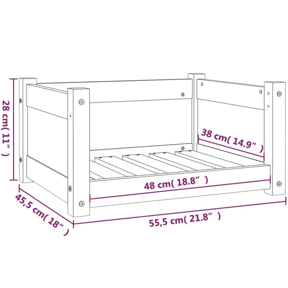 MAISON EXCLUSIVE - Lit pour chien marron miel 55,5x45,5x28 cm bois massif de pin