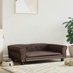 MAISON EXCLUSIVE - Lit pour chien marron 95x55x30 cm similicuir