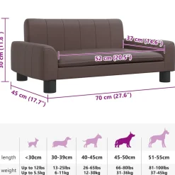 MAISON EXCLUSIVE - Lit pour chien marron 70x45x30 cm similicuir