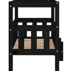 MAISON EXCLUSIVE - Lit pour chien noir 65,5x50,5x70 cm bois de pin solide