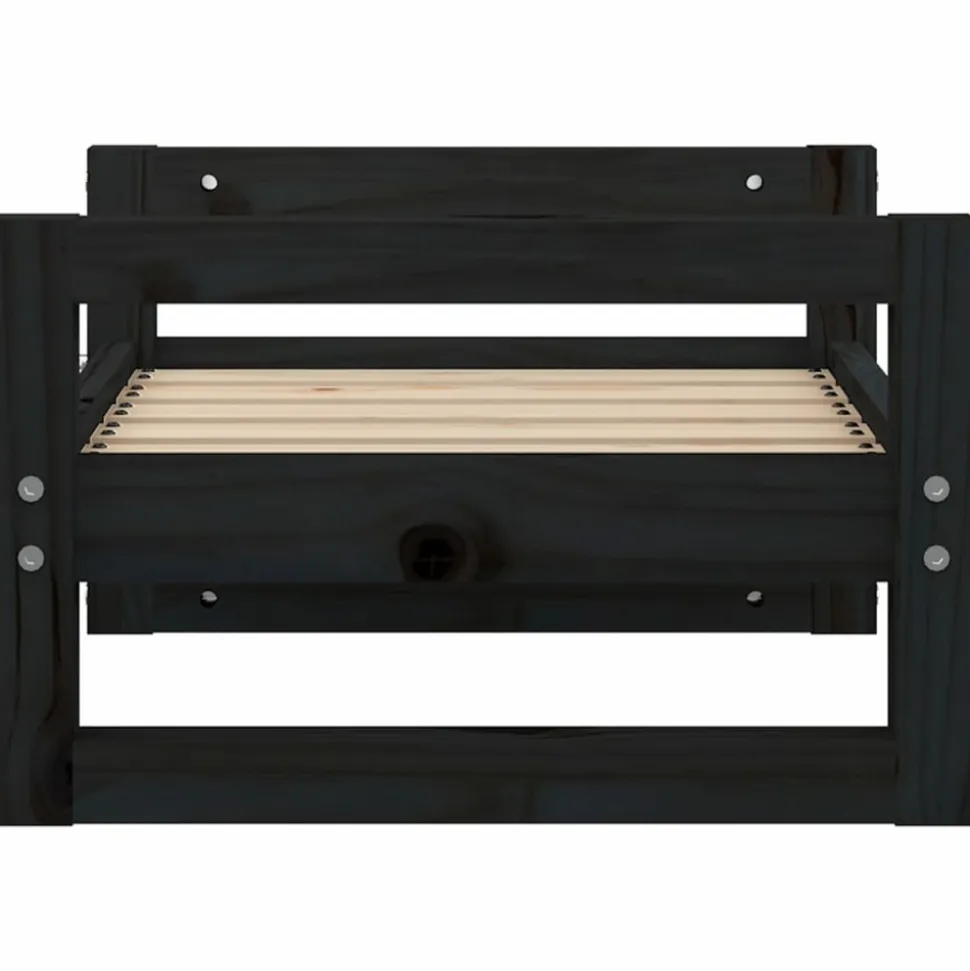 MAISON EXCLUSIVE - Lit pour chien noir 55,5x45,5x28 cm bois de pin solide