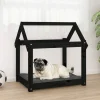 MAISON EXCLUSIVE - Lit pour chien noir 71x55x70 cm bois de pin solide