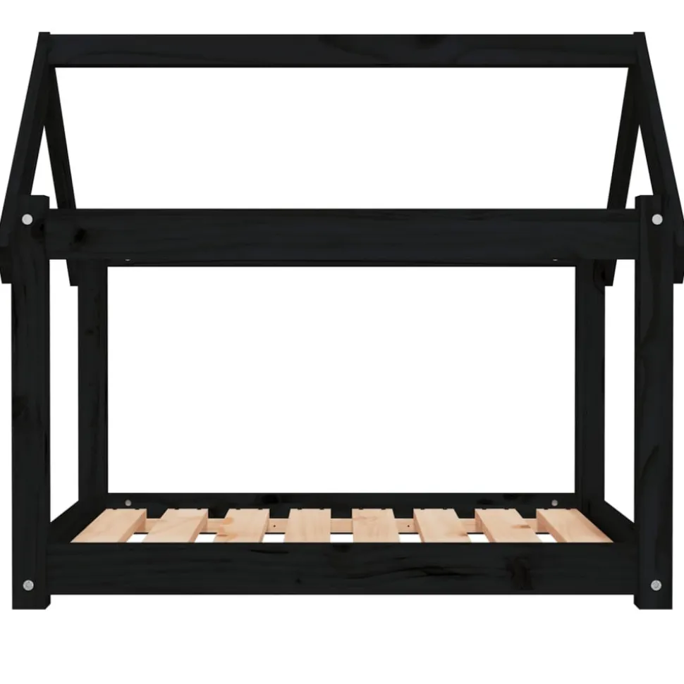 MAISON EXCLUSIVE - Lit pour chien noir 81x60x70 cm bois de pin solide