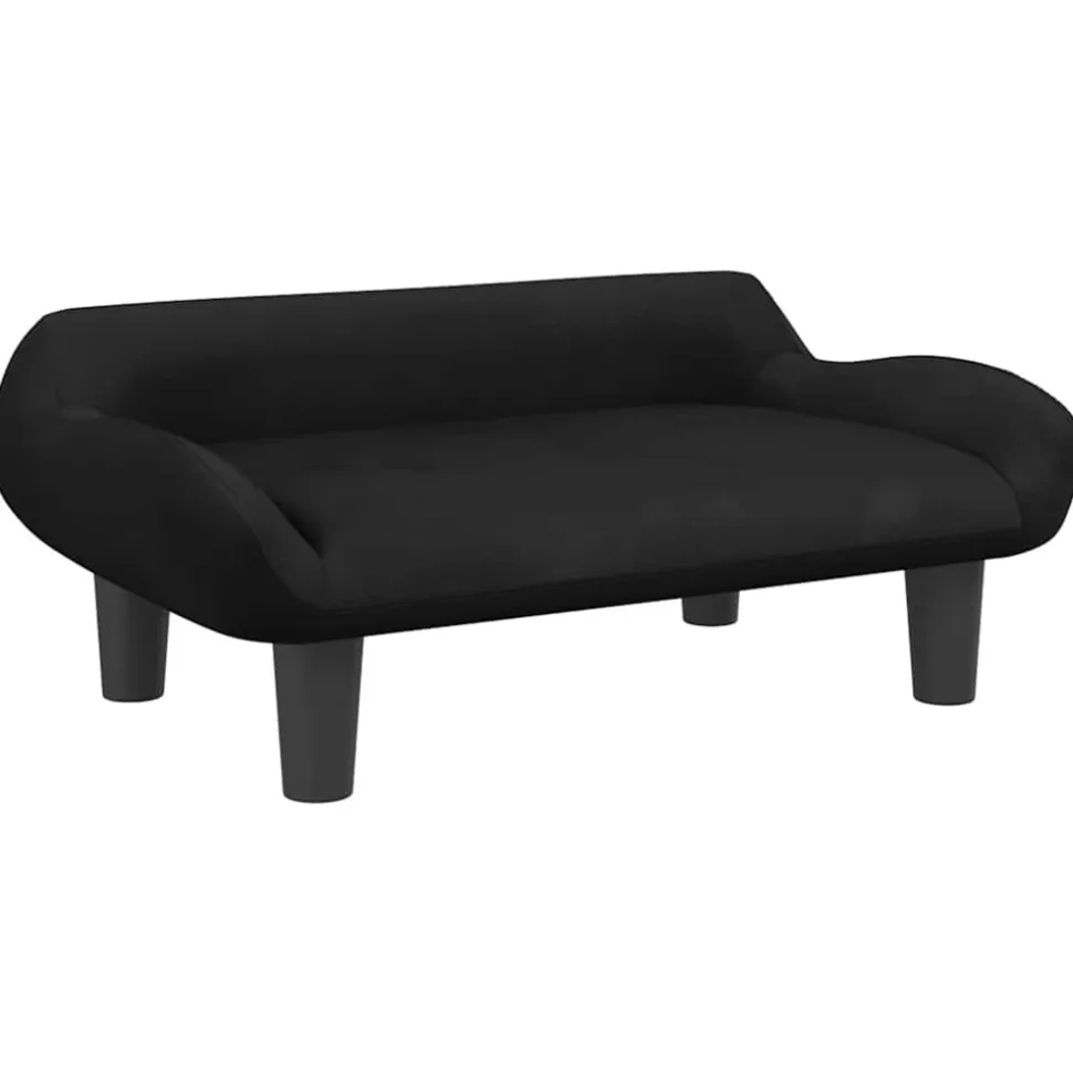 MAISON EXCLUSIVE - Lit pour chien noir 70x40x24 cm velours