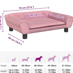 MAISON EXCLUSIVE - Lit pour chien rose 70x48x22 cm velours